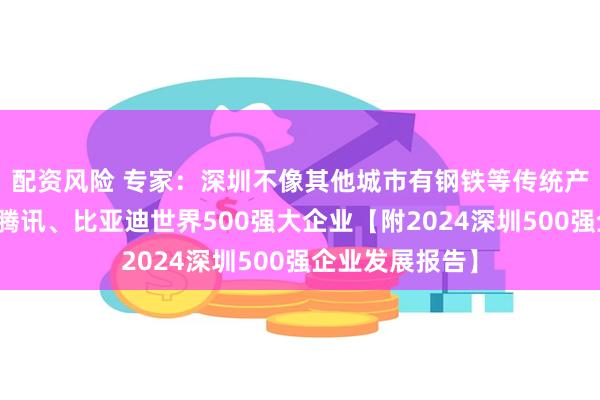 配资风险 专家：深圳不像其他城市有钢铁等传统产业，却走出了腾讯、比亚迪世界500强大企业【附2024深圳500强企业发展报告】